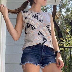 Geometric Pattern J Crew Tank Top